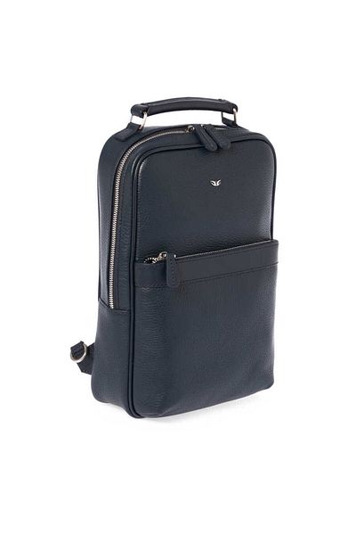 Tergan Navy Blue Genuine Leather Men's Crossbody Bag - S1Ac 00021481 -D6M