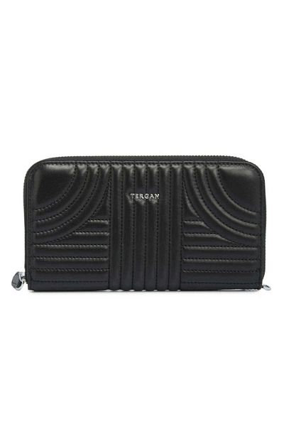 Tergan Women's Black Leather Wallet - S1Cb 00005800 -L42