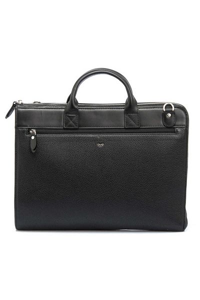 Tergan Black Genuine Leather Unisex Briefcase - S1Ev 00021218 -D3H