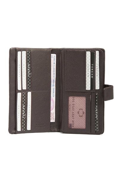 Tergan Brown Genuine Leather Women's Wallet - S1Cb 00005726 -A7P