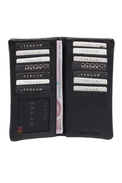 Tergan Μαύρη Γνήσια Δερμάτινη Ανδρική Πιστωτική Κάρτα - S1kk 00001630 -a6f