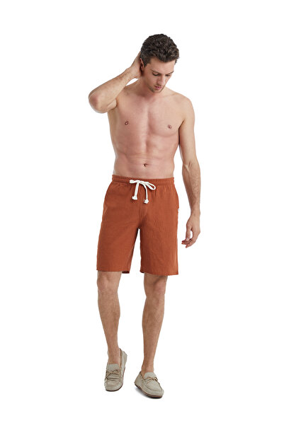 Blackspade Ανδρικό λινό σορτς 40460 - Καφέ