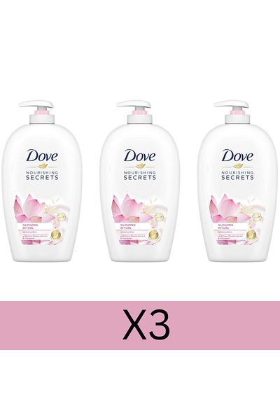 Dove Nourishing Secrets Glowing Ritual Hand Wash With Lotus Flower Extract And Rice Water, 500 Ml x3