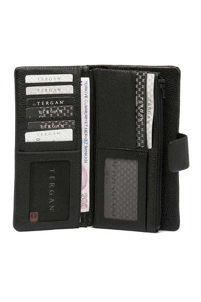 Tergan Women's Black Leather Wallet - S1Cb 00005727 -A6F