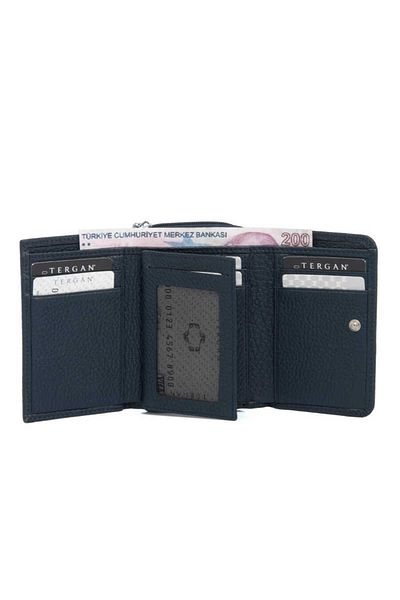 Tergan Navy Blue Genuine Leather Women's Wallet - S1Cb 00005798 -A38