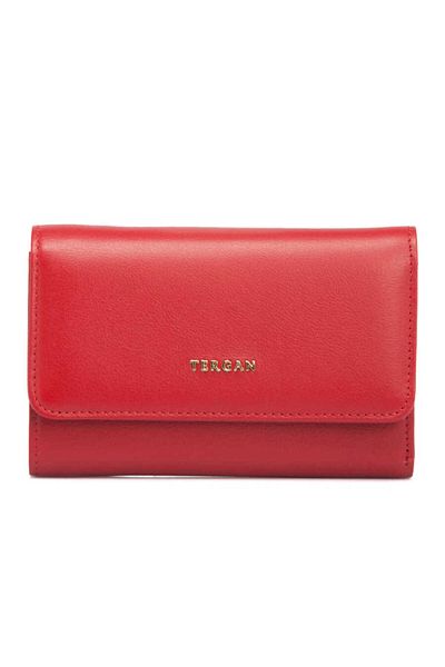 Tergan Red Leather Women's Wallet - S1Cb 00005730 -A86