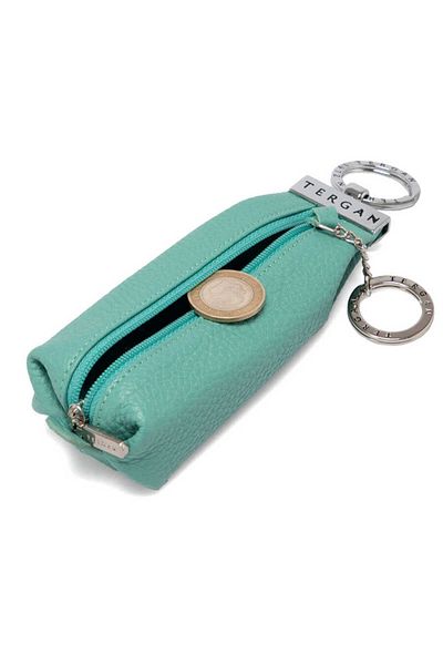 Tergan Blue Genuine Leather Unisex Keychain - S1An 00000193 -N29