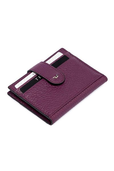 Tergan Purple Genuine Leather Men's Credit Card Holder - S1Kk 00001617 -C48