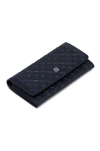 Tergan Navy Blue Leather Women's Wallet - S1Cb 00005783 -M80
