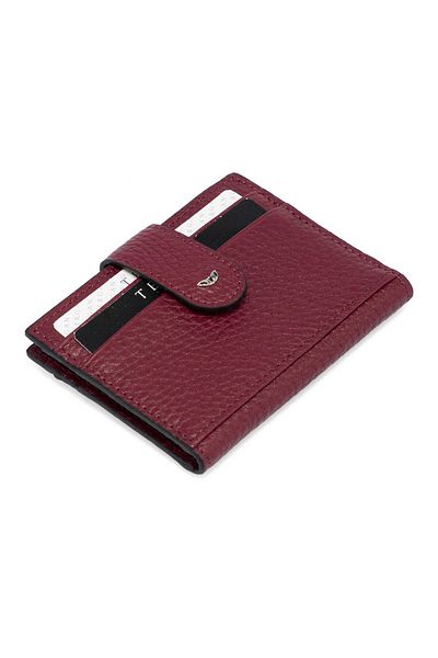 Tergan Claret Red Genuine Leather Men's Credit Card Holder - S1Kk 00001617 -M71