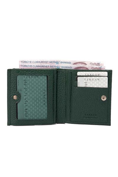 Tergan Green Leather Women's Wallet - S1Cb 00005627 I5T