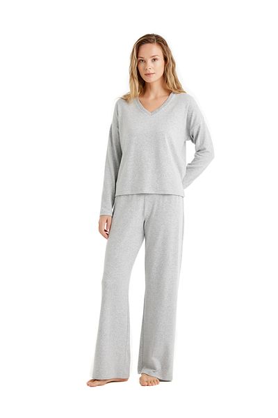 Blackspade Gray Melange Thermal Women's Pajama Set 60493