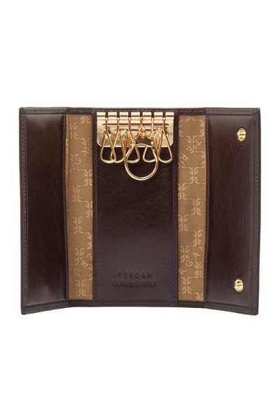 Tergan Brown Genuine Leather Unisex Keychain - S1An 00000080 -B07