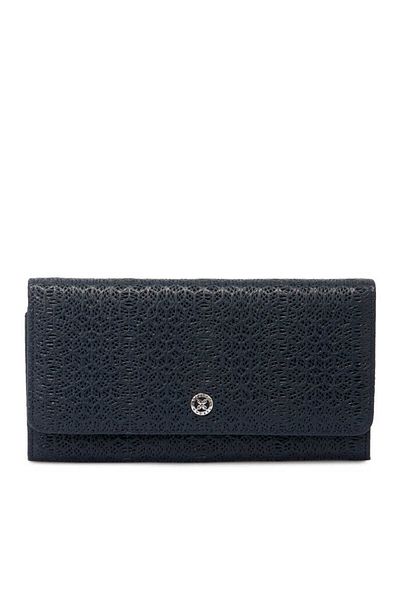 Tergan Navy Blue Leather Women's Wallet - S1Cb 00005787 -A38