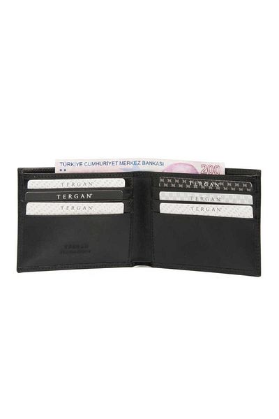 Tergan Black Genuine Leather Men's Wallet - S1Ce 00001211 -B06