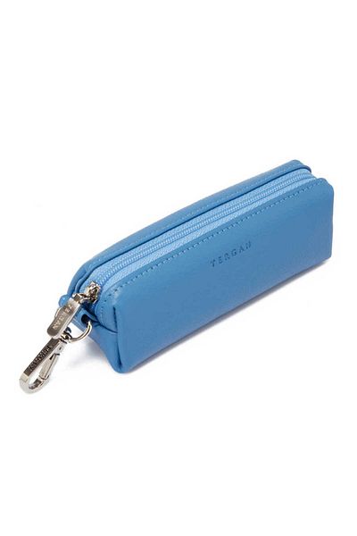 Tergan Blue Genuine Leather Unisex Keychain - S1An 00000217 -I92