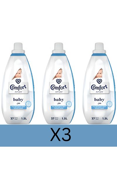 Comfort منعم الأقمشة المركّز للأطفال، تم اختباره من قبل أطباء الجلدية للبشرة الحساسة، 1.5 لتر × 3