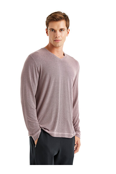 Blackspade Ανδρικό μπλουζάκι με στρογγυλή λαιμόκοψη ριγέ ροζ 40616