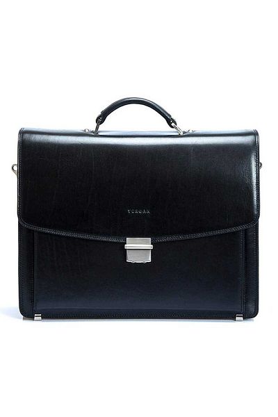 Tergan Black Genuine Leather Men's Briefcase - S1Ev 00002634 -A97