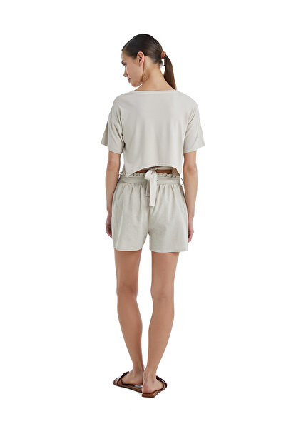 Blackspade Γυναικείο λινό σορτς 60397 - Μπεζ