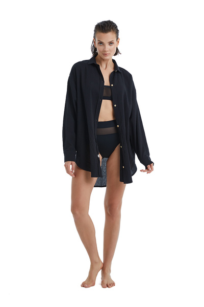 Blackspade Μαύρο γυναικείο πουκάμισο 10528