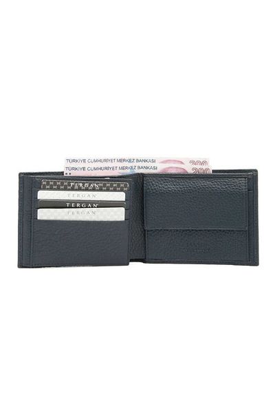 Tergan Navy Blue Genuine Leather Men's Wallet - S1Ce 00001465 -A38
