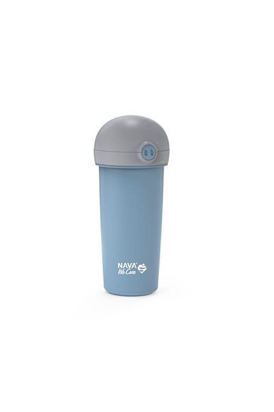 Nava Sticla de plastic cu pai Nava 380 ml albastru