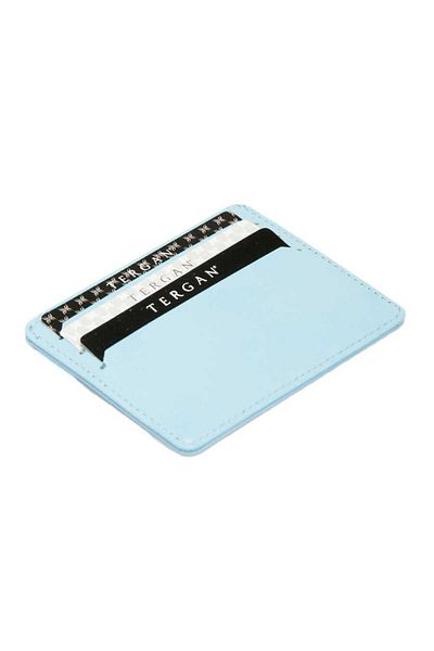 Tergan Blue Genuine Leather Unisex Credit Card Holder - S1Kk 00001050 -M0K