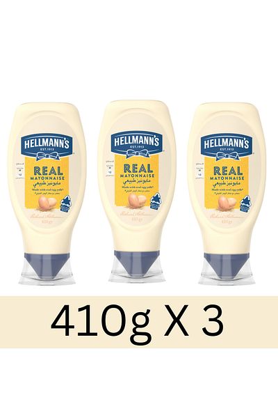 Hellmann's Mayonnaise, Ideal as a dip, dressing or spread, Real, 410g x3