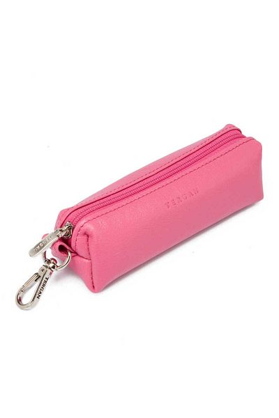 Tergan Pink Genuine Leather Unisex Keychain - S1An 00000217 -H68