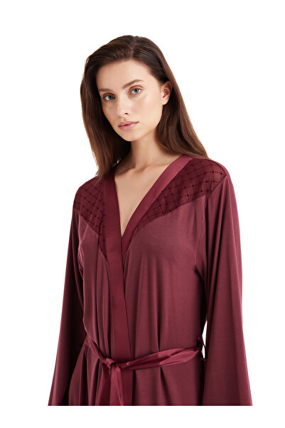 Blackspade Claret Red Women's Dressing Gown - Model 51603