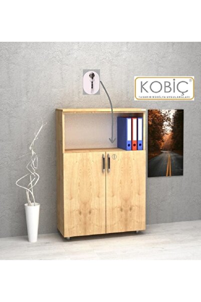 KOBİÇ KOBİÇ OFİS DOSYA DOLABI KİLİTLİ YARIM KAPAK SUNTALAM DOLAP 70X35X115 CM...