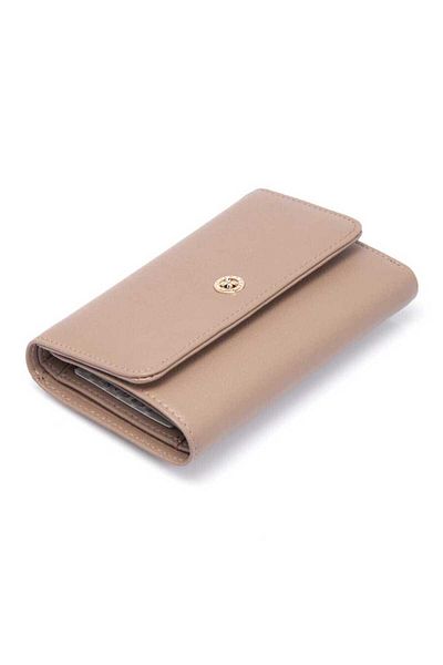 Tergan Beige Leather Women's Wallet - S1Cb 00005730 -B56