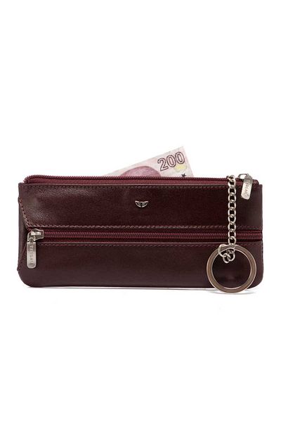 Tergan Claret Red Genuine Leather Unisex Keychain - S1An 00000157 -T37