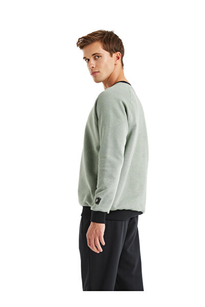 Blackspade Πράσινο ανδρικό στρογγυλό κανονικό φούτερ 40622