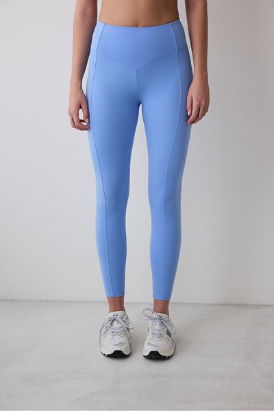 Penti Blaue knöchellange Leggings mit hoher Taille und Nähten an der Taille