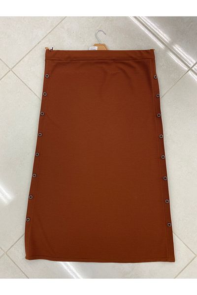 TDYtrendy Giyim Mother Pencil Buttoned Ottoman Skirt with Elastic Waist