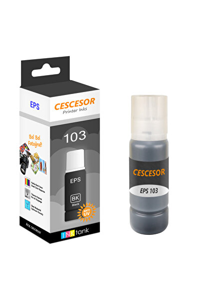 CESCESOR Epson 103 Siyah Muadil Mürekkep - 70 ml -