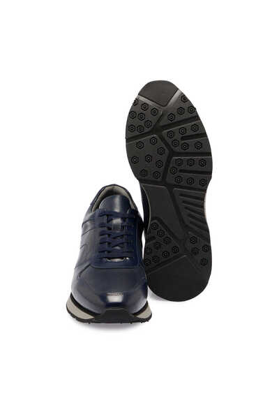 Tergan Lacivert Hakiki Deri Erkek Sneaker - E24S1AY57042-K4K