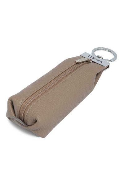 Tergan Beige Genuine Leather Unisex Keychain - S1An 00000193 -B73