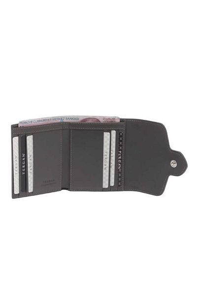 Tergan Gray Leather Women's Wallet - S1Cb 00005814 -S32