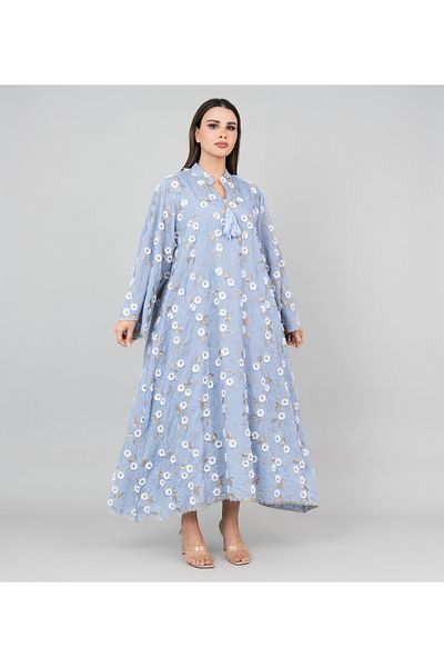 IKKXA Floral Aura Embroidered Jalabiya