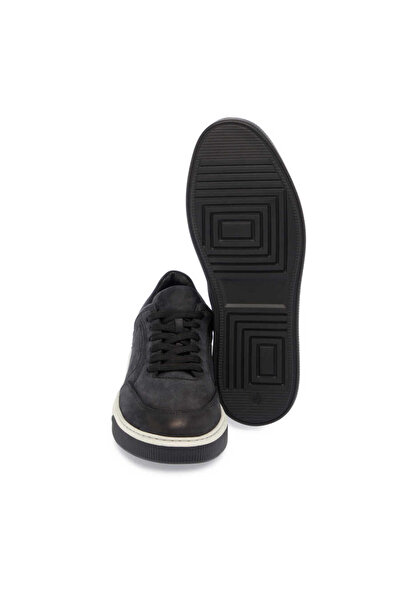 Tergan Siyah Hakiki Nubuk Deri Erkek Sneaker - E24S1AY57046-A64