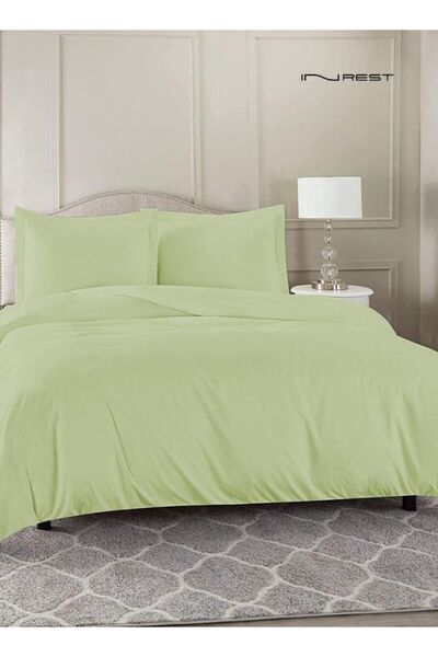INREST Plain King Duvet Set (without filling) 100% Cotton 3 Pieces ( two pillow case with duvet cover)