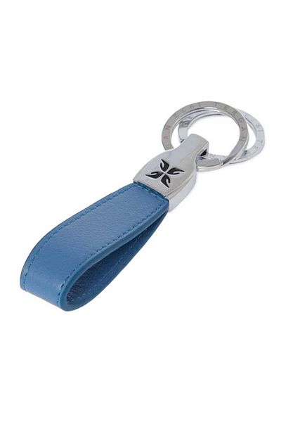 Tergan Blue Genuine Leather Unisex Keychain - S1An 00000248 -I92