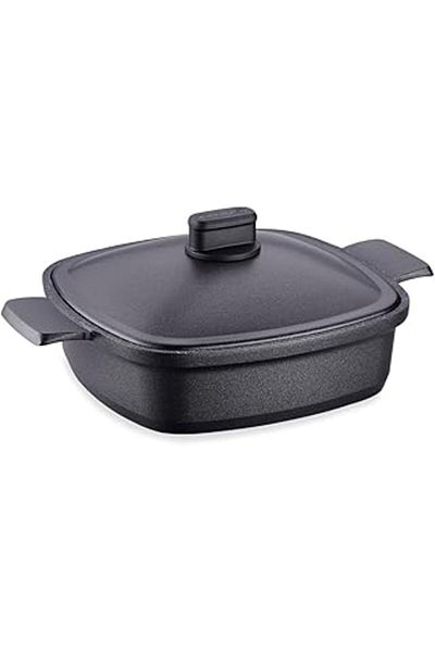 Hepta Collection Korkmaz casterra square cast short pot 26x26x7