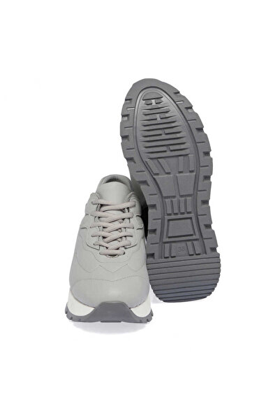 Tergan Gri Hakiki Deri Kadın Sneaker - K24I1AY67389-I8H