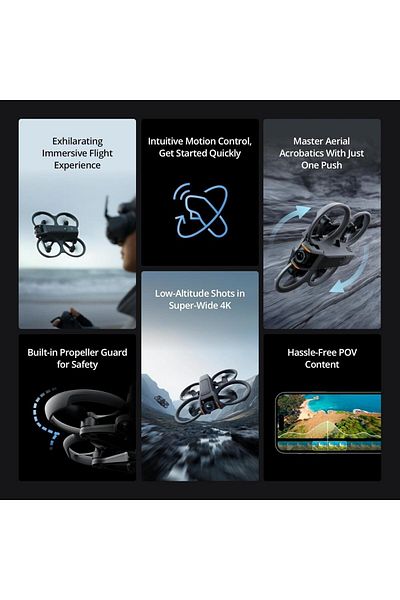 DJI مجموعة Avata 2 Fly More (3 بطاريات)، طائرة بدون طيار FPV مع كاميرا