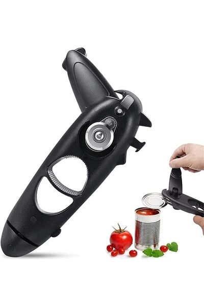 COOYA Manual Safety Side Cut Can Opener, Smooth Edge Long Handle, Save Effort for Women or Seniors