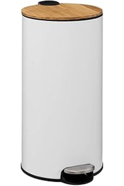 Genel Markalar 5 Five Simply Smart Bambu Beyaz 30 Litre, Çöp Kovası